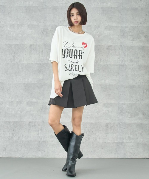 ANAP（アナップ）の「ピグメント メッセージロゴ ビッグTシャツ（Tシャツ/カットソー・レディース・ホワイト/レッド/ブラック系その他・FREE）」の5枚目の写真