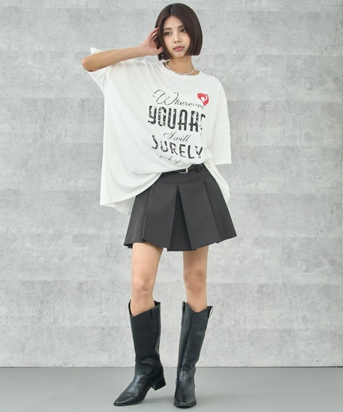 ANAP（アナップ）の「ピグメント メッセージロゴ ビッグTシャツ（Tシャツ/カットソー・レディース・ホワイト/レッド/ブラック系その他・FREE）」の6枚目の写真