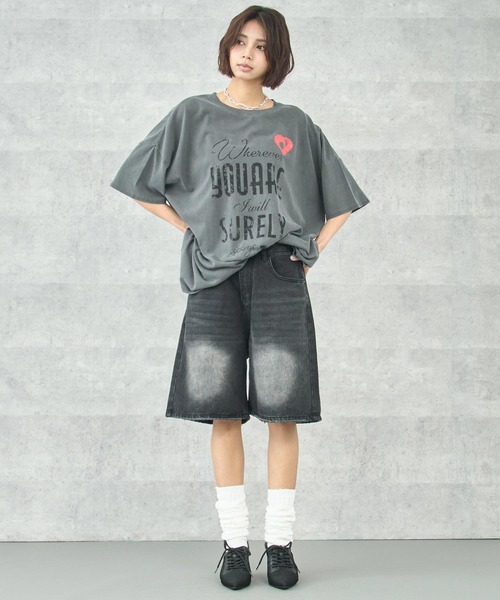 ANAP（アナップ）の「ピグメント メッセージロゴ ビッグTシャツ（Tシャツ/カットソー・レディース・ホワイト/レッド/ブラック系その他・FREE）」の10枚目の写真