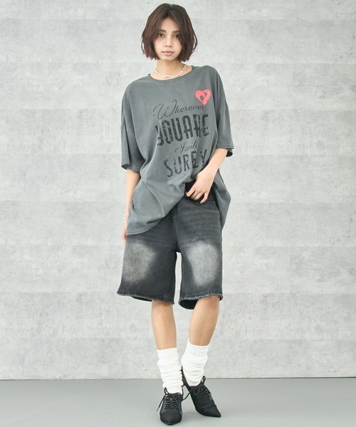 ANAP（アナップ）の「ピグメント メッセージロゴ ビッグTシャツ（Tシャツ/カットソー・レディース・ホワイト/レッド/ブラック系その他・FREE）」の11枚目の写真