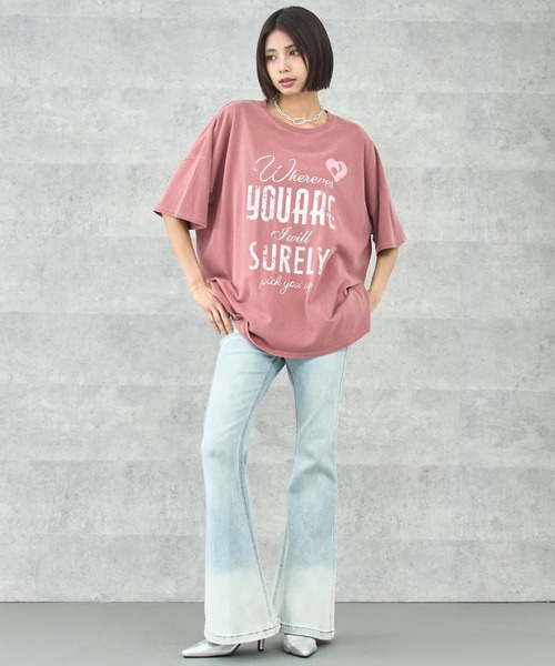 ANAP（アナップ）の「ピグメント メッセージロゴ ビッグTシャツ（Tシャツ/カットソー・レディース・ホワイト/レッド/ブラック系その他・FREE）」の13枚目の写真