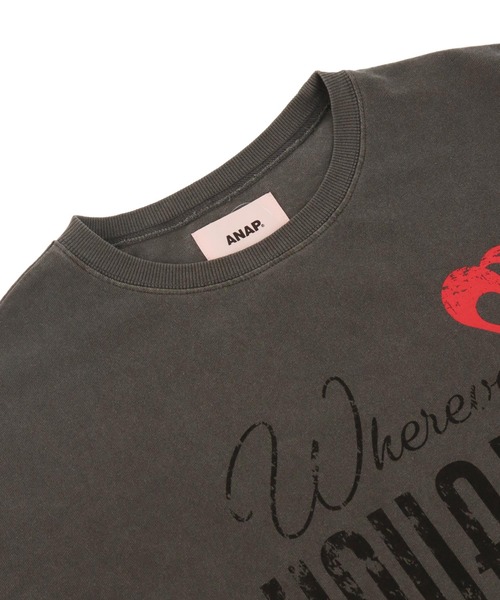 ANAP（アナップ）の「ピグメント メッセージロゴ ビッグTシャツ（Tシャツ/カットソー・レディース・ホワイト/レッド/ブラック系その他・FREE）」の16枚目の写真
