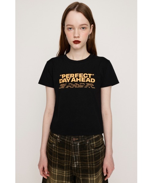 SLY(スライ)の「LOGO PRINT C/N TOPS ロゴ プリント クルーネック トップス 半袖 夏服(Tシャツ/カットソー・レディース・ホワイト/ブラウン/ピンク/ブラック/杢グレー・FREE)」の12枚目の写真