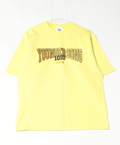 younger song(ヤンガーソング)の「collage T front print(Tシャツ/カットソー・メンズ・イエロー/オフホワイト・SMALL/MEDIUM/LARGE)」の1枚目の写真