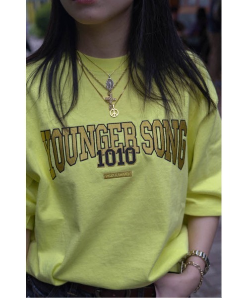 younger song(ヤンガーソング)の「collage T front print(Tシャツ/カットソー・メンズ・イエロー/オフホワイト・SMALL/MEDIUM/LARGE)」の6枚目の写真