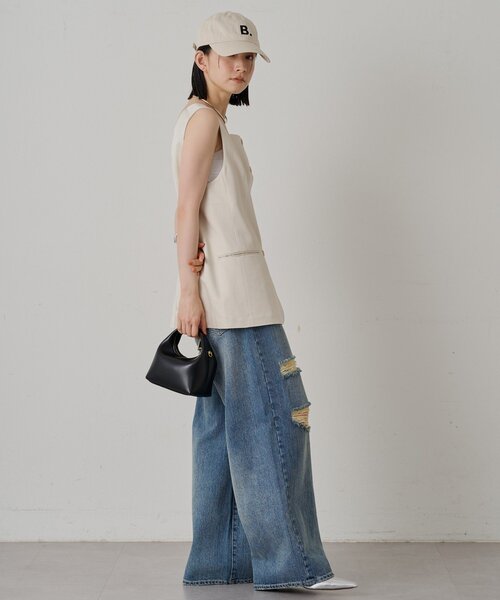 LOUNGEDRESS（ラウンジドレス）の「ワイドデニムパンツ（デニムパンツ・レディース・オフホワイト/ブルー・SMALL/MEDIUM）」の15枚目の写真