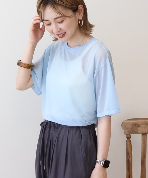 AMERICAN HOLIC(アメリカンホリック)の「シアールーズTシャツ(Tシャツ/カットソー・レディース・ピンク/オフホワイト/ブラック/ブルー・L/M)」の3枚目の写真