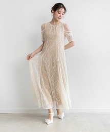 RANDA | デザインスリーブチュールレイヤードワンピース(ワンピース)