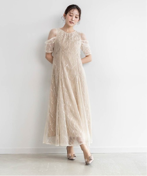 RANDA(ランダ)の「デザインスリーブチュールレイヤードワンピース(ワンピース・レディース・ベージュ/グリーン/ブラック・0/1/2)」の13枚目の写真