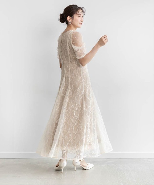 RANDA(ランダ)の「デザインスリーブチュールレイヤードワンピース(ワンピース・レディース・ベージュ/グリーン/ブラック・0/1/2)」の17枚目の写真