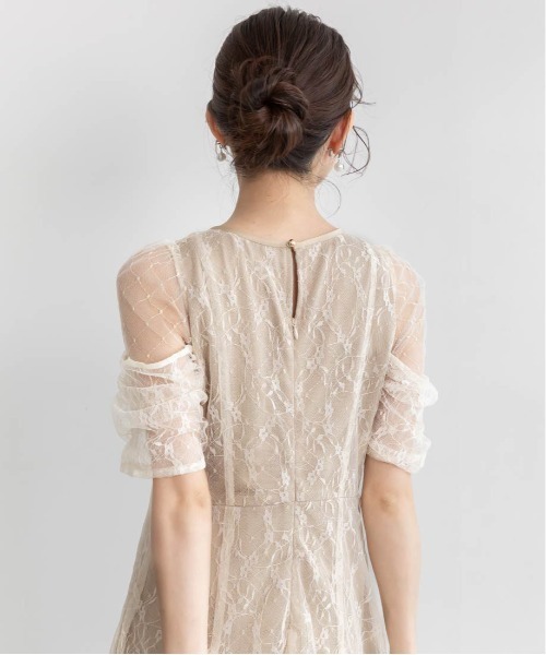 RANDA(ランダ)の「デザインスリーブチュールレイヤードワンピース(ワンピース・レディース・ベージュ/グリーン/ブラック・0/1/2)」の18枚目の写真