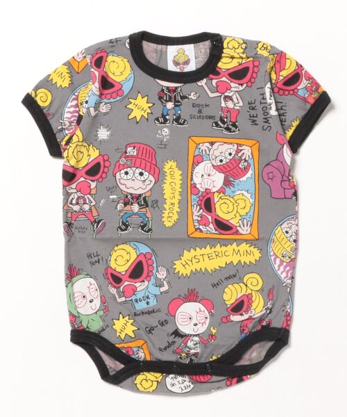新品未使用 タグ付きヒステリックミニ 総柄 半袖 ロンパース MY FIRST HYSTERIC Little Angel総柄 半袖ロンパース
