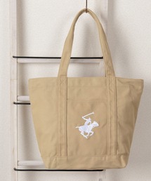 【77】【BEVERLY HILLS POLO CLUB/ビバリーヒルズポロクラブ】ブランドロゴ刺繍 キャンバス トートバック