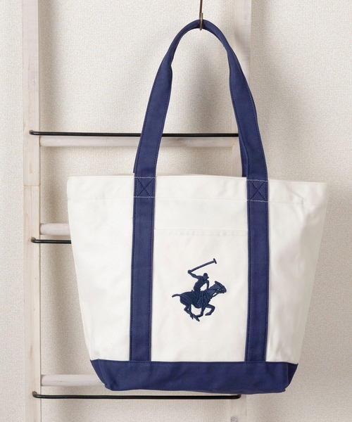 未使用　ビバリーヒルズポロクラブ　男女兼用　トートバッグ　手提げ　ロゴ刺繍 BEVERLY HILLS POLO CLUB トートバッグ 「Beverly Hills Polo