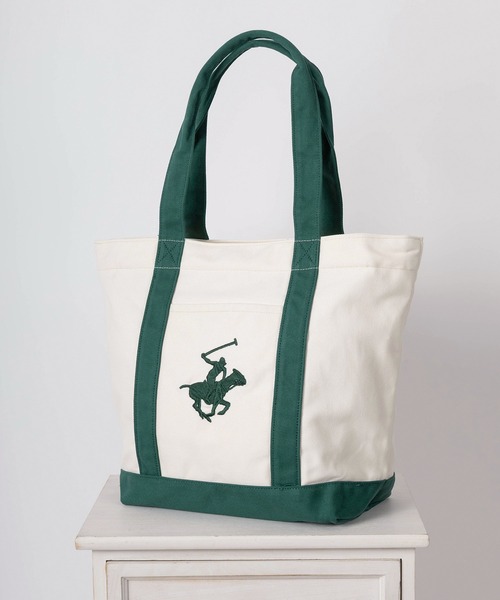 BEVERLY HILLS POLO CLUB(ビバリーヒルズポロクラブ)の「【77】【BEVERLY HILLS POLO CLUB/ビバリーヒルズポロクラブ】ブランドロゴ刺繍 キャンバス トートバック(トートバッグ・レディース・ピンク/グリーン/ブラック/ブルー/ベージュ/ネイビー・FREE)」の8枚目の写真