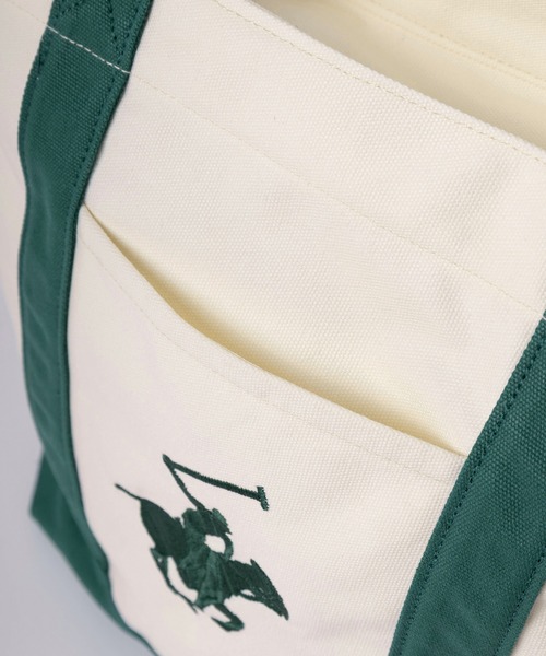 BEVERLY HILLS POLO CLUB(ビバリーヒルズポロクラブ)の「【77】【BEVERLY HILLS POLO CLUB/ビバリーヒルズポロクラブ】ブランドロゴ刺繍 キャンバス トートバック(トートバッグ・レディース・ピンク/グリーン/ブラック/ブルー/ベージュ/ネイビー・FREE)」の18枚目の写真