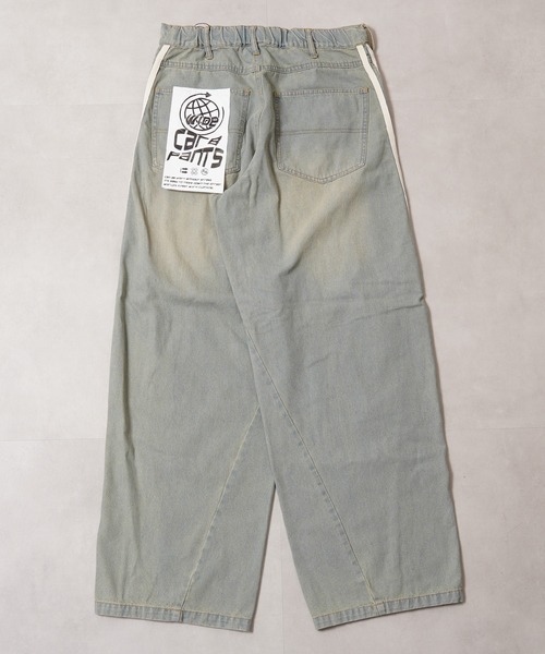 1111clothing(ワンフォークロージング)の「ツイストライン バレルレッグデニム ジーンズ / Twistline Barrel Leg Denim Jeans(デニムパンツ・メンズ・ブルー/サックスブルー/ブラック・M/L)」の17枚目の写真
