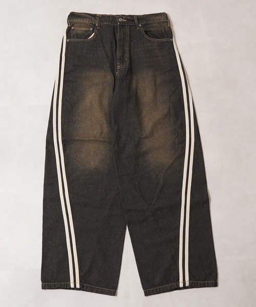 1111clothing(ワンフォークロージング)の「ツイストライン バレルレッグデニム ジーンズ / Twistline Barrel Leg Denim Jeans(デニムパンツ・メンズ・ブルー/サックスブルー/ブラック・M/L)」の5枚目の写真