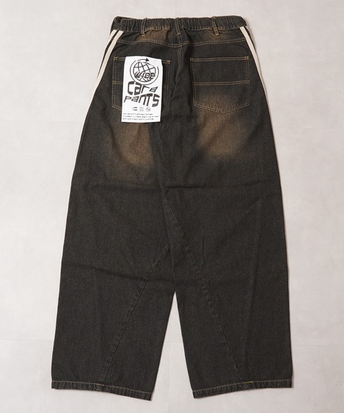 1111clothing(ワンフォークロージング)の「ツイストライン バレルレッグデニム ジーンズ / Twistline Barrel Leg Denim Jeans(デニムパンツ・メンズ・ブルー/サックスブルー/ブラック・M/L)」の6枚目の写真