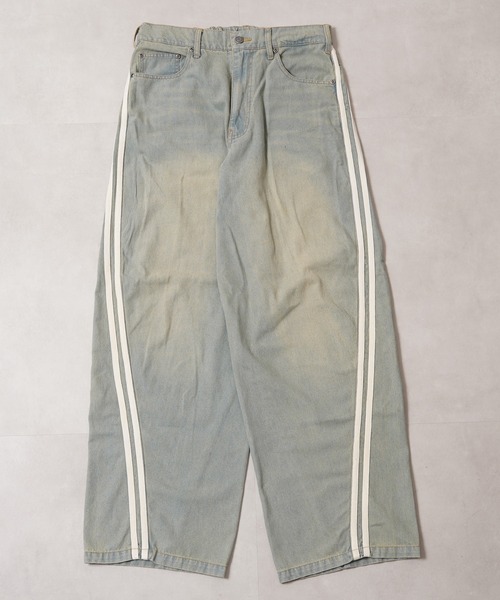 1111clothing(ワンフォークロージング)の「ツイストライン バレルレッグデニム ジーンズ / Twistline Barrel Leg Denim Jeans(デニムパンツ・メンズ・ブルー/サックスブルー/ブラック・M/L)」の16枚目の写真