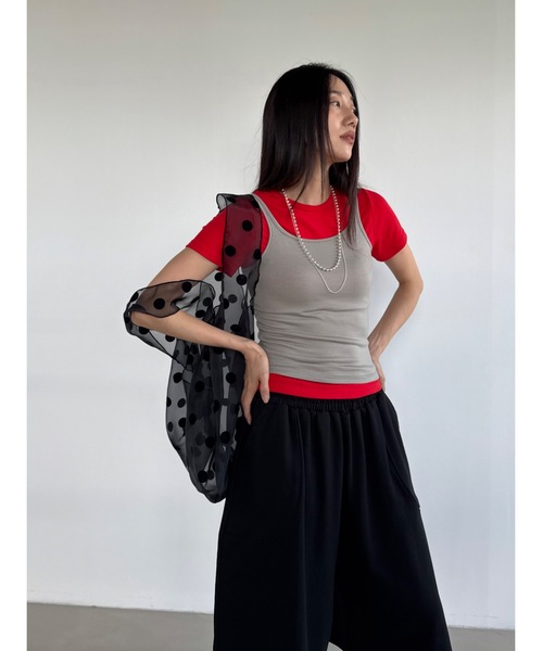 Didot.showroom（ディドット ショールーム）の「【DIDOT.】ドットオーガンジーエコバッグ（エコバッグ/サブバッグ・レディース・ホワイト/ブラック・FREE）」の8枚目の写真