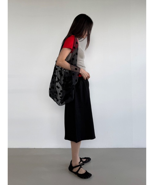 Didot.showroom（ディドット ショールーム）の「【DIDOT.】ドットオーガンジーエコバッグ（エコバッグ/サブバッグ・レディース・ホワイト/ブラック・FREE）」の10枚目の写真