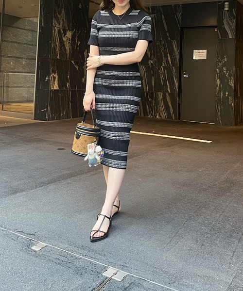 リラックス デイリー 大人 ボーダー ワンピース REAL STYLE（ファッション） ワンピース レディース 長袖 秋 冬
