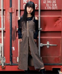 algy | フロントジップミディジャンスカ(ジャンパースカート)