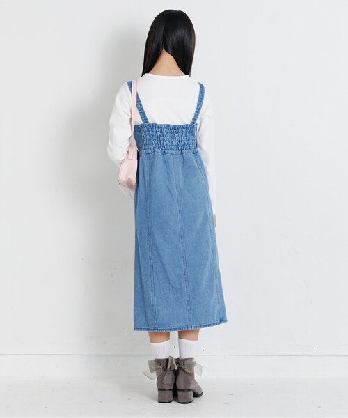 algy(アルジー)の「フロントジップミディジャンスカ(ジャンパースカート・キッズ・ブラウン/サックスブルー・XX-SMALL/X-SMALL/SMALL/MEDIUM)」の7枚目の写真