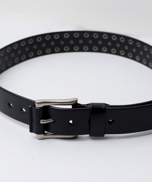 IUGAMAKARAS スタッズレザーベルト 666 Studded Gear スタッデッドギア 2連ピラミッドスタッズ
