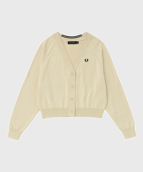 FRED PERRY（フレッドペリー）の「V-Neck Cardigan／Vネックカーディガン（カーディガン/ボレロ・レディース・ブラック/ダークベージュ/オートミール/ブラック系その他・10）」の19枚目の写真