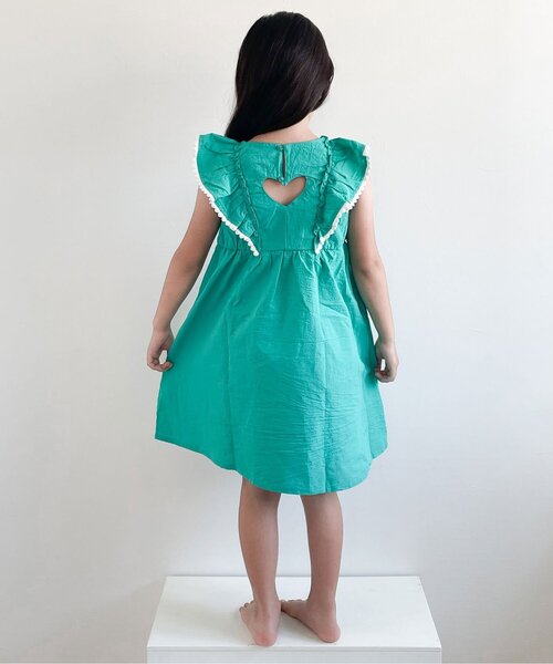 apres les cours（アプレレクール）の「【ジュニア対応】ハートレースフリルワンピース（ワンピース・キッズ・ピンク/エメラルド・80/90/120/140/100/110/130）」の4枚目の写真