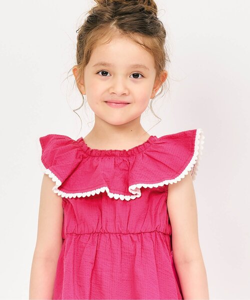 apres les cours（アプレレクール）の「【ジュニア対応】ハートレースフリルワンピース（ワンピース・キッズ・ピンク/エメラルド・80/90/120/140/100/110/130）」の8枚目の写真