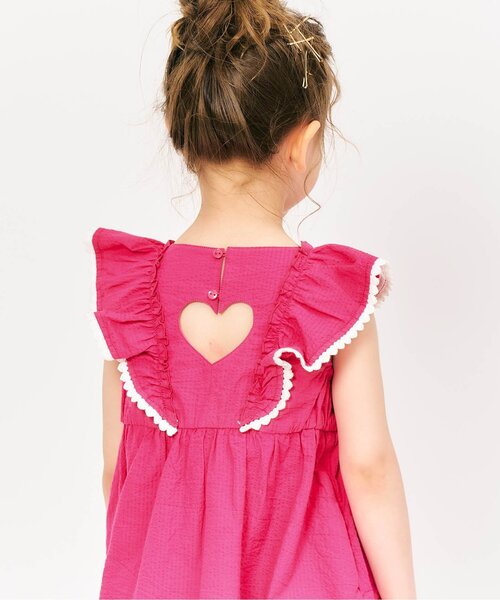 apres les cours（アプレレクール）の「【ジュニア対応】ハートレースフリルワンピース（ワンピース・キッズ・ピンク/エメラルド・80/90/120/140/100/110/130）」の9枚目の写真