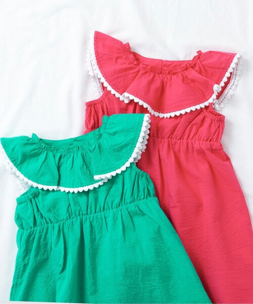 apres les cours（アプレレクール）の「【ジュニア対応】ハートレースフリルワンピース（ワンピース・キッズ・ピンク/エメラルド・80/90/120/140/100/110/130）」の11枚目の写真