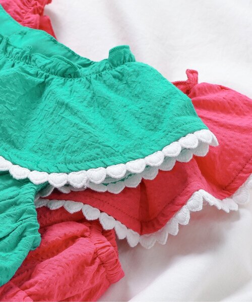 apres les cours（アプレレクール）の「【ジュニア対応】ハートレースフリルワンピース（ワンピース・キッズ・ピンク/エメラルド・80/90/120/140/100/110/130）」の12枚目の写真