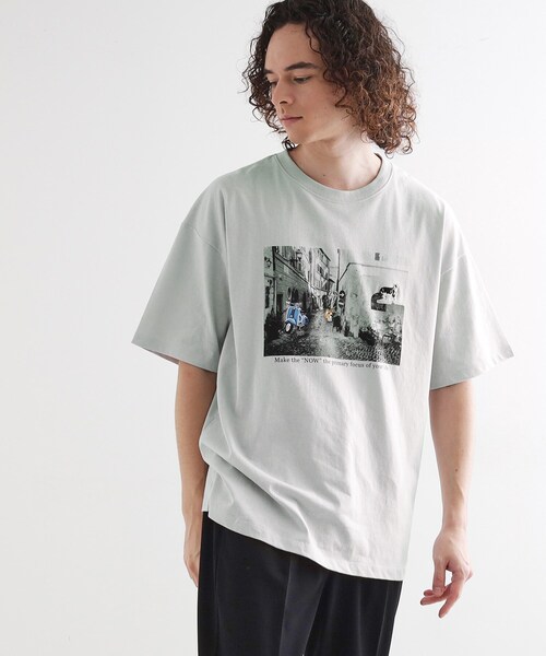 tk.TAKEO KIKUCHI(ティーケータケオキクチ)の「フォト刺繍Tシャツ(Tシャツ/カットソー・メンズ・ホワイト/ライトグレー/グリーン系/パープル・02/03/04)」の9枚目の写真