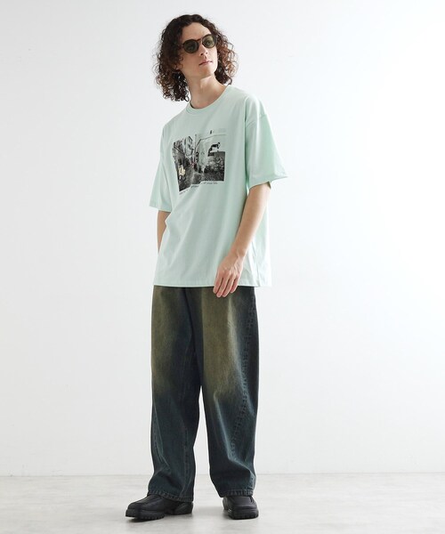 tk.TAKEO KIKUCHI(ティーケータケオキクチ)の「フォト刺繍Tシャツ(Tシャツ/カットソー・メンズ・ホワイト/ライトグレー/グリーン系/パープル・02/03/04)」の18枚目の写真