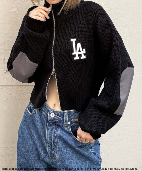 BACK TO THE FIELD（バック トゥー ザ フィールド）の「【MLB】ロゴZIPニット（ニット/セーター・レディース・ベージュ/ブラック/グレー・FREE）」の7枚目の写真