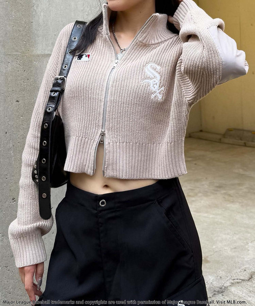 BACK TO THE FIELD（バック トゥー ザ フィールド）の「【MLB】ロゴZIPニット（ニット/セーター・レディース・ベージュ/ブラック/グレー・FREE）」の19枚目の写真