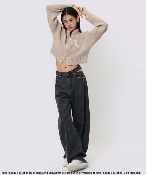 BACK TO THE FIELD（バック トゥー ザ フィールド）の「【MLB】ロゴZIPニット（ニット/セーター・レディース・ベージュ/ブラック/グレー・FREE）」の22枚目の写真