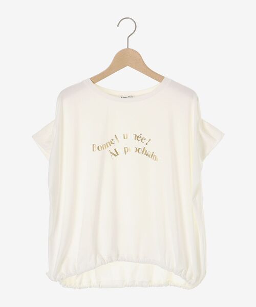 le.coeur blanc(ルクールブラン)の「《手洗い可能》ドロストハクプリントTシャツ(Tシャツ/カットソー・レディース・ブラック/オフホワイト・38)」の7枚目の写真