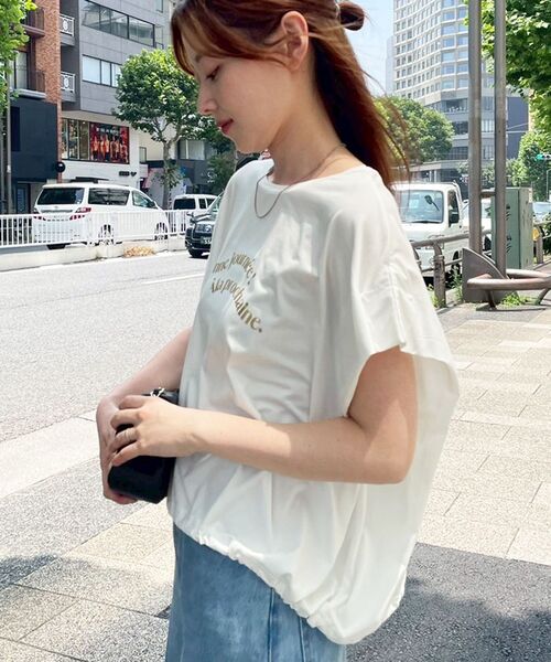 le.coeur blanc(ルクールブラン)の「《手洗い可能》ドロストハクプリントTシャツ(Tシャツ/カットソー・レディース・ブラック/オフホワイト・38)」の9枚目の写真