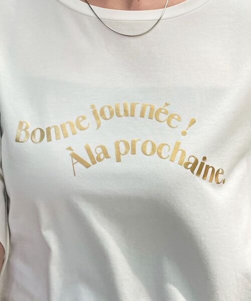 le.coeur blanc(ルクールブラン)の「《手洗い可能》ドロストハクプリントTシャツ(Tシャツ/カットソー・レディース・ブラック/オフホワイト・38)」の12枚目の写真