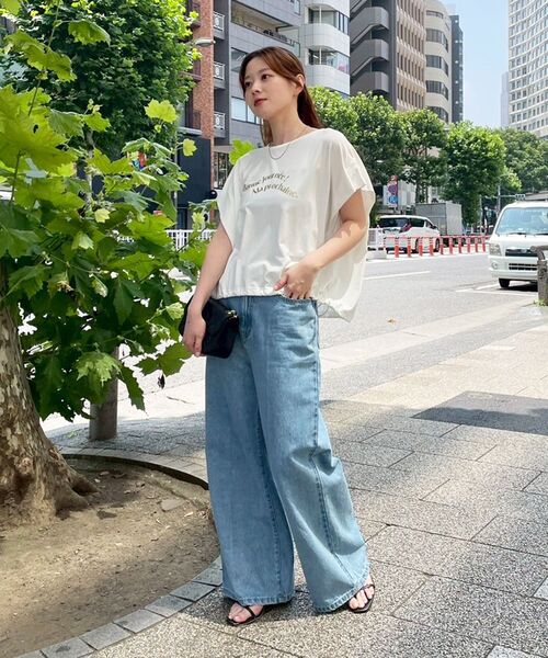 le.coeur blanc(ルクールブラン)の「《手洗い可能》ドロストハクプリントTシャツ(Tシャツ/カットソー・レディース・ブラック/オフホワイト・38)」の13枚目の写真