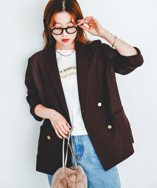 le.coeur blanc(ルクールブラン)の「《手洗い可能》ドロストハクプリントTシャツ(Tシャツ/カットソー・レディース・ブラック/オフホワイト・38)」の17枚目の写真