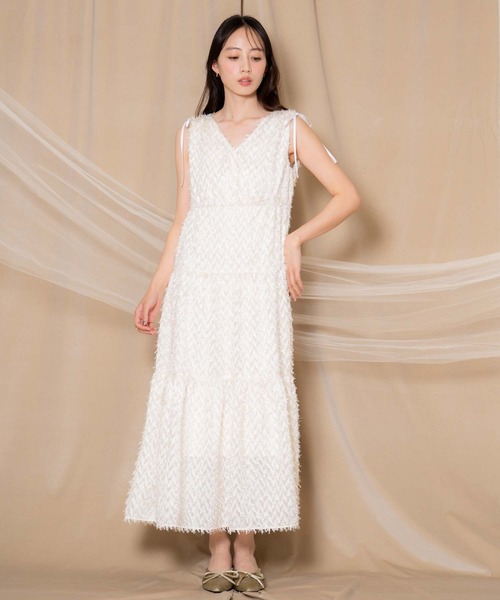 【9/1まで限定価格】トリートユアセルフ　ジャガードバルーンワンピース　ホワイト Treat ürself バルーンフラワージャガードワンピ Treat ürself