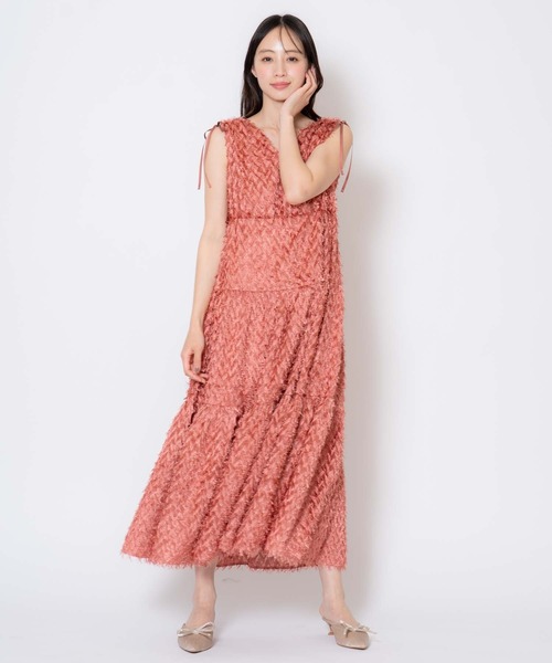 NOELA（ノエラ）の「ジャガードカシュクールワンピース（ワンピース・レディース・コーラルピンク/ブラック/オフホワイト・フリー）」の21枚目の写真