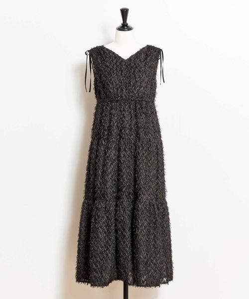 NOELA（ノエラ）の「ジャガードカシュクールワンピース（ワンピース・レディース・コーラルピンク/ブラック/オフホワイト・フリー）」の15枚目の写真