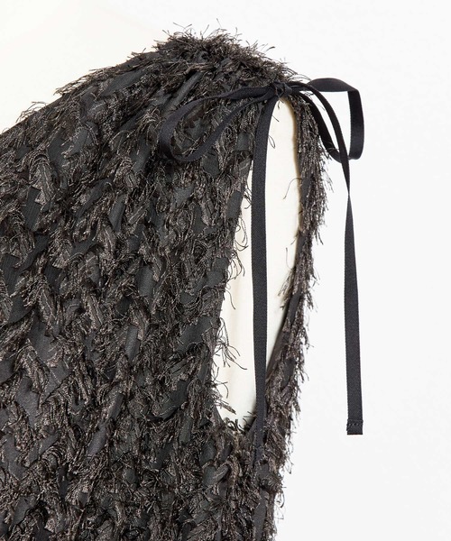 NOELA（ノエラ）の「ジャガードカシュクールワンピース（ワンピース・レディース・コーラルピンク/ブラック/オフホワイト・フリー）」の8枚目の写真